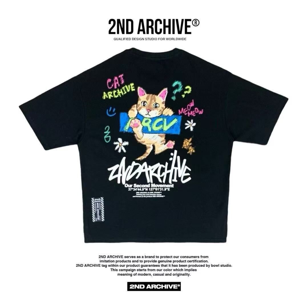 韓國直送 2ND ARCHIVE Monthly Cat Crayon Tee