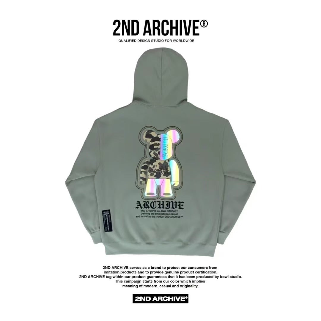 韓國直送🇰🇷 2ND ARCHIVE Camo Bear Scotch Fleece Hoodie