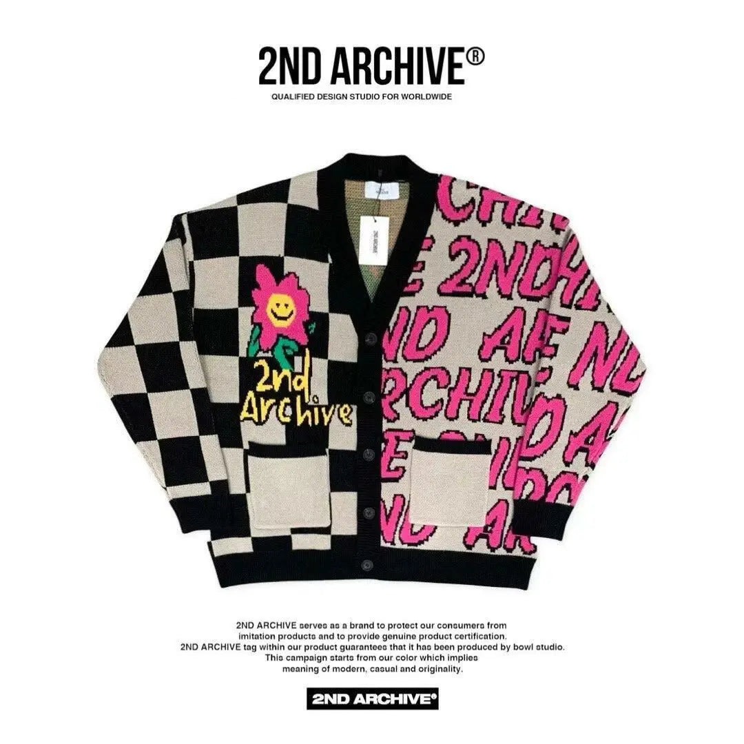 【一口價$449/件】🇰🇷韓國直送🇰🇷 2ND ARCHIVE Smiley Flower Check Cardigan 2ND ARCHIVE
