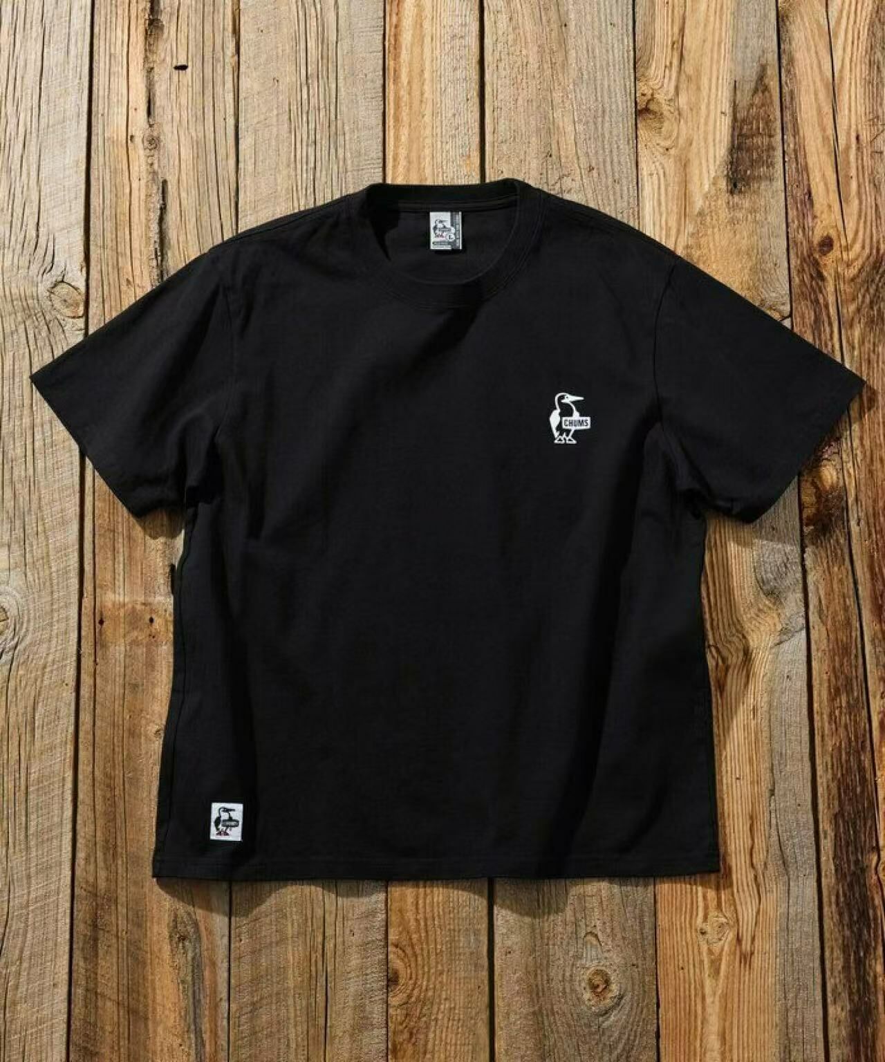 CHUMS 別注 history back print crew neck T-shirt -4 Color