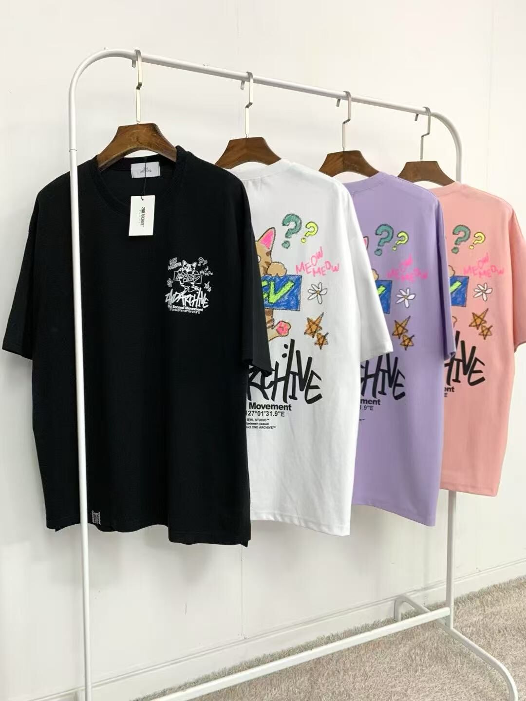 韓國直送 2ND ARCHIVE Monthly Cat Crayon Tee