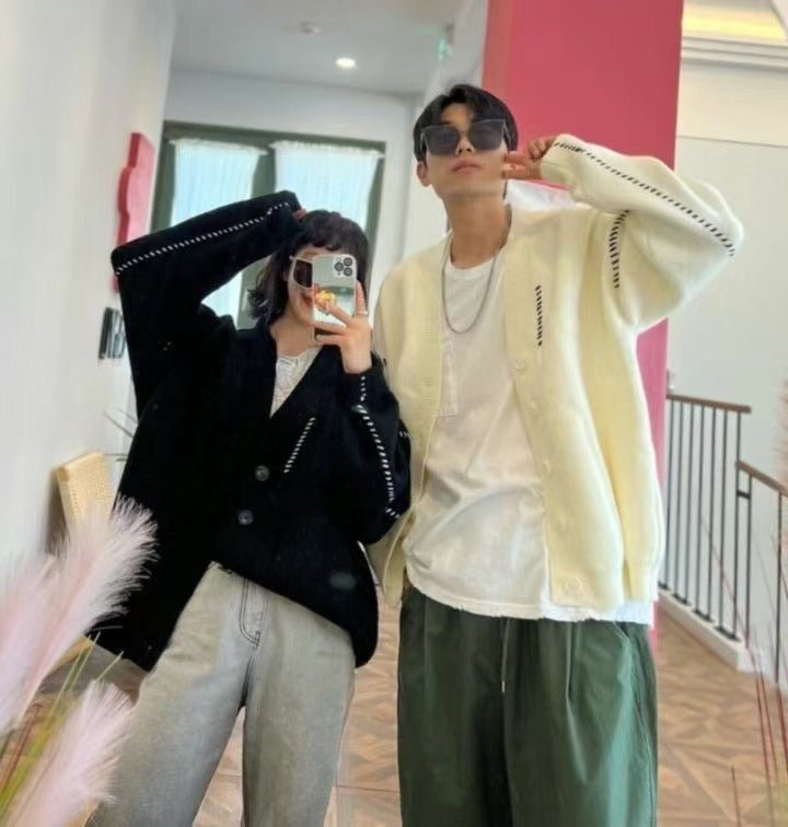 韓國直送 PLUS 82 HIYA Handmade Stitch Cardigan - HLY & CHOCCICO