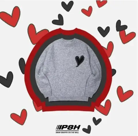 韓國直送 PLUS 82 HIYA Heart Stitch Knit- 3 Color - HLY & CHOCCICO