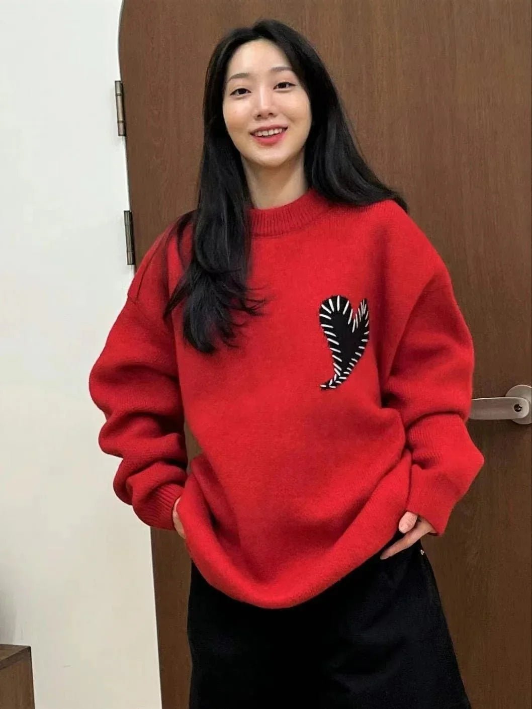 韓國直送 PLUS 82 HIYA Heart Stitch Knit - 3 Color - HLY & CHOCCICO