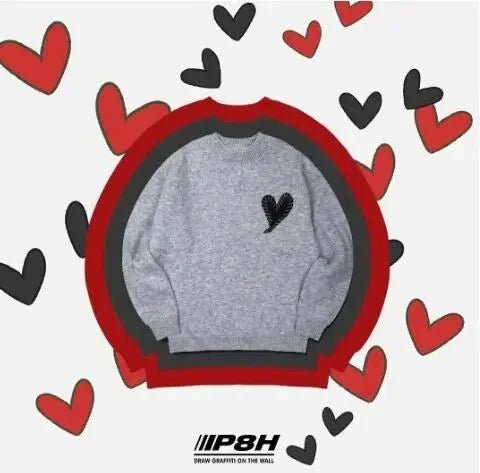 韓國直送 PLUS 82 HIYA Heart Stitch Knit - 3 Color - HLY & CHOCCICO