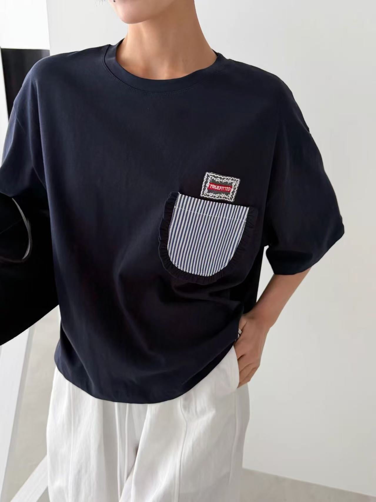 韓國直送Pocket Detail Casual Tee - HLY & CHOCCICO