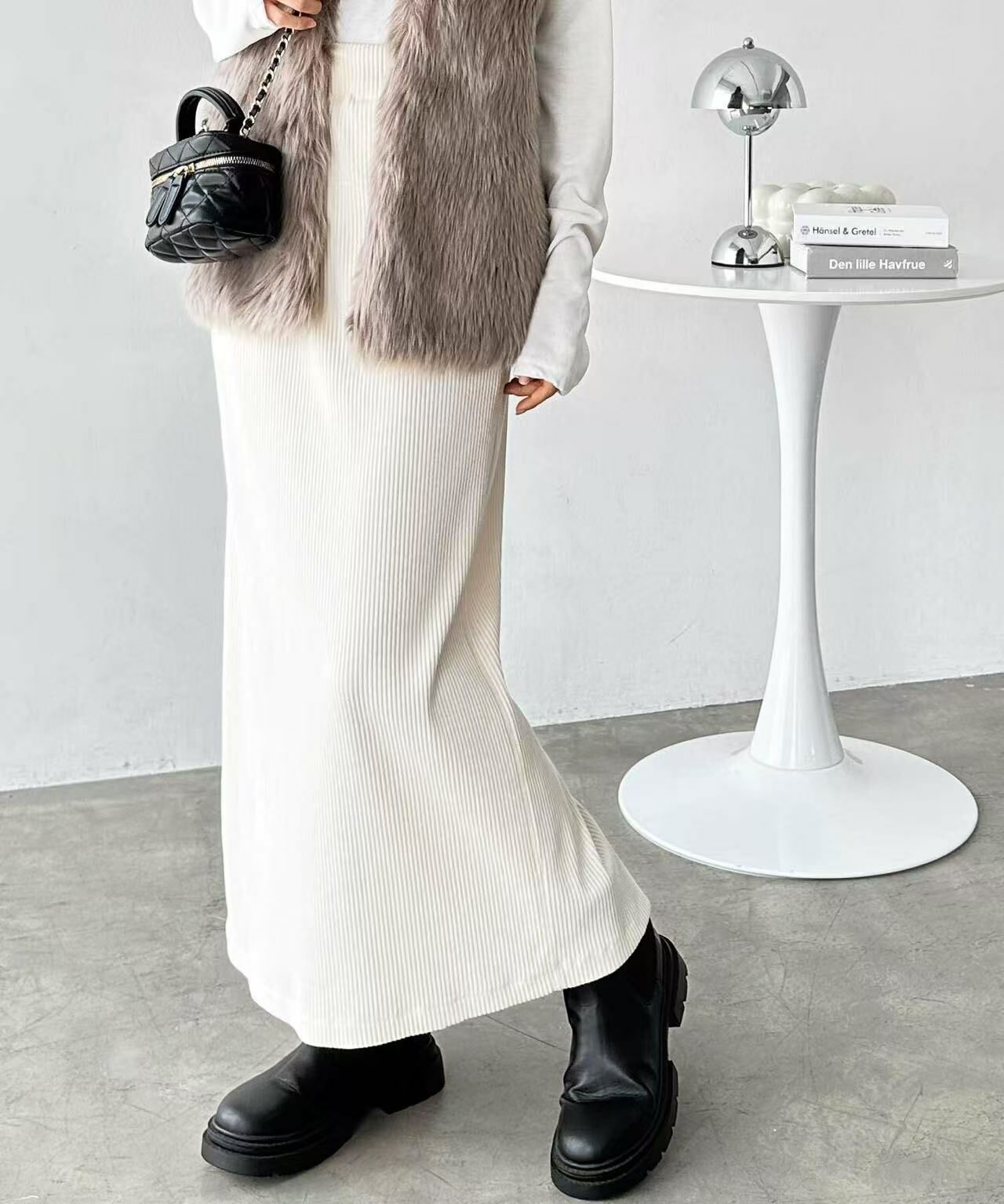 日本直送 Ribbed Tight Long Skirt - HLY & CHOCCICO