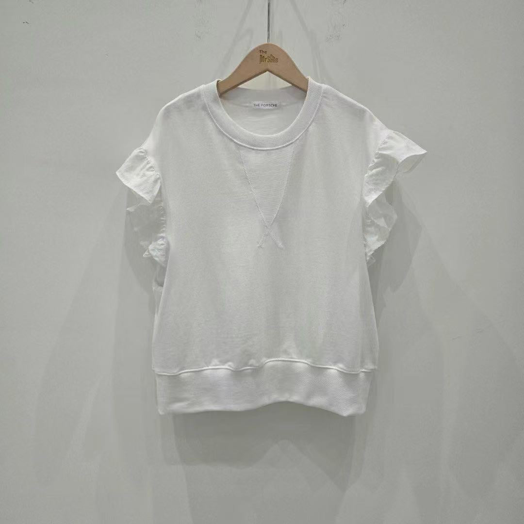 韓國直送Ruffled Elegance Tee - HLY & CHOCCICO