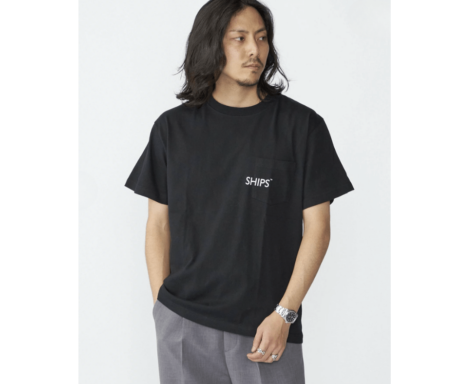 日本直送SHIPS Logo Print Pocket Tee HLY & CHOCCICO