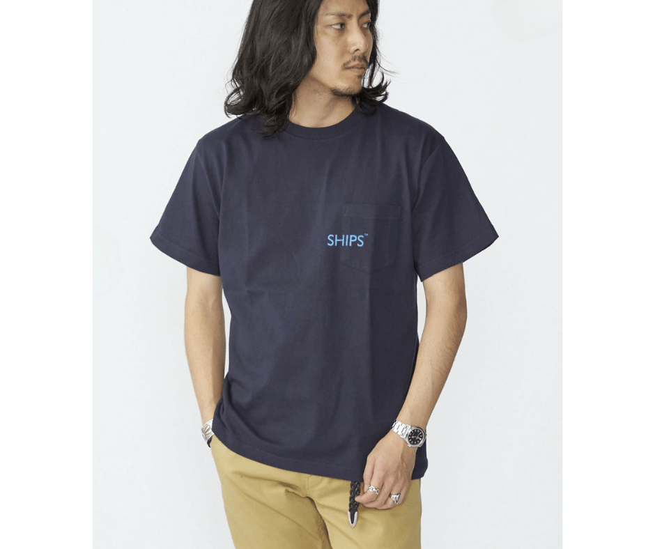 日本直送SHIPS Logo Print Pocket Tee HLY & CHOCCICO