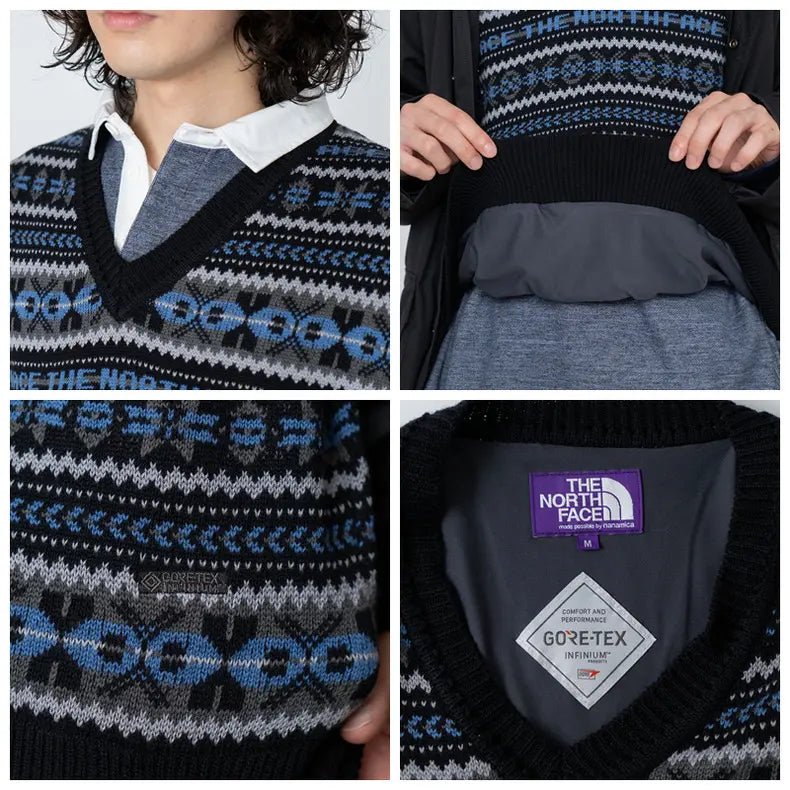 TNF PURPLE LABEL LABEL GORE-TEX INFINIUM™ Fair Isle Vest NT6301N - HLY & CHOCCICO