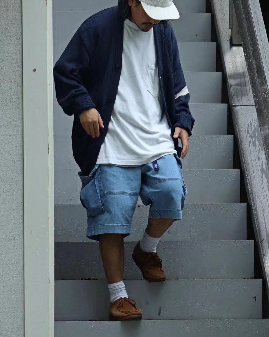 TNF PURPLE LABEL Webbing Belt Denim Cargo Shorts NT4308N - HLY & CHOCCICO