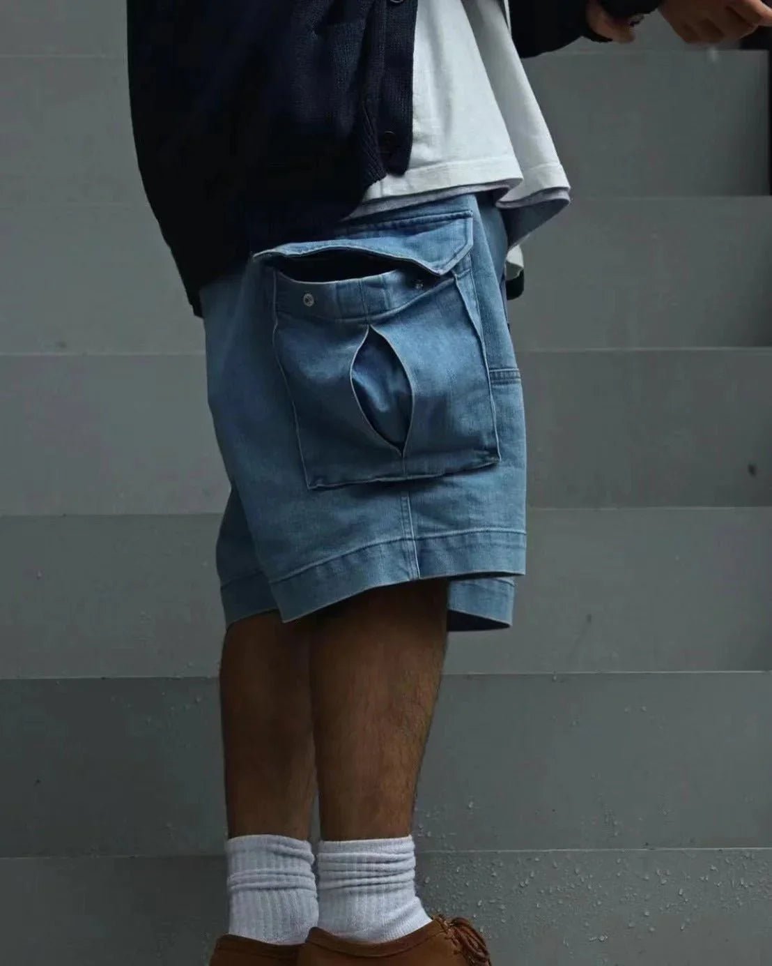 TNF PURPLE LABEL Webbing Belt Denim Cargo Shorts NT4308N - HLY & CHOCCICO