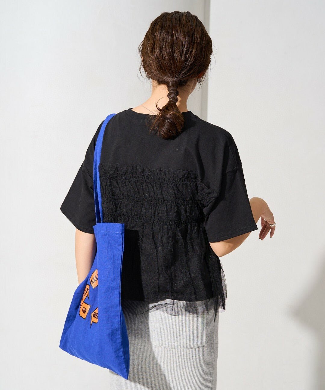 Tulle Ruffle Docking Short Sleeve T-Shirt - HLY & CHOCCICO