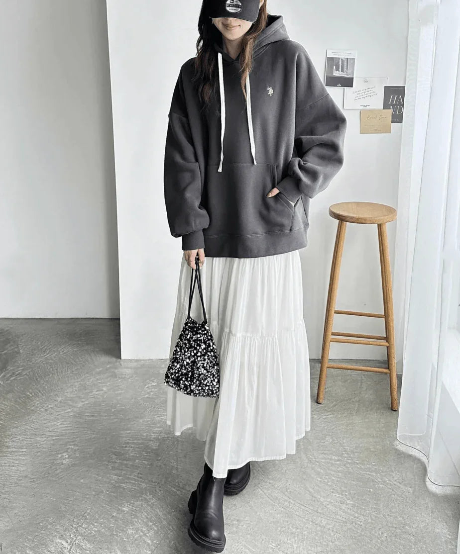 日本直送【U.S. POLO ASSN.】 Hood Embroidery Lining Brushed Hoodie - HLY & CHOCCICO