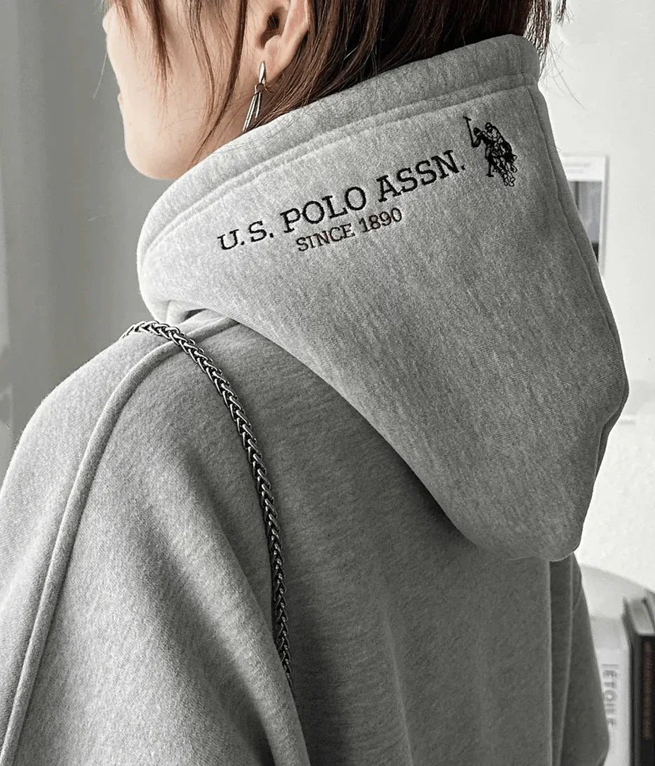 日本直送【U.S. POLO ASSN.】 Hood Embroidery Lining Brushed Hoodie - HLY & CHOCCICO