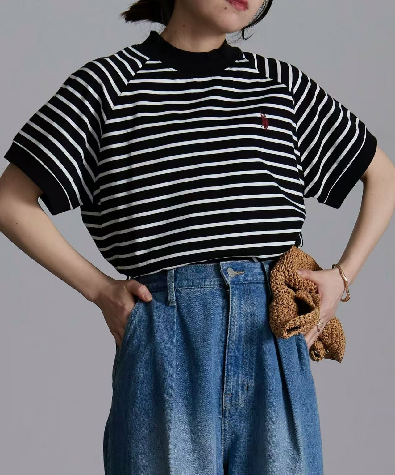 日本直送U.S. POLO ASSN Petite High Neck Tee - HLY & CHOCCICO