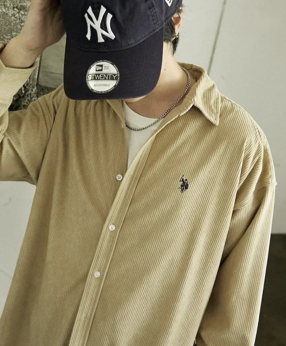日本直送U.S. POLO ASSN.Embroidered Corduroy Shirt 限量版 - HLY & CHOCCICO