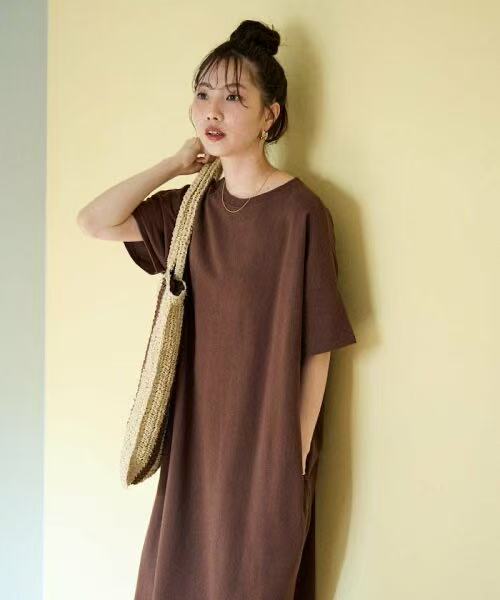 日本直送USA Cotton Big Silhouette T-shirt Dress HLY & CHOCCICO