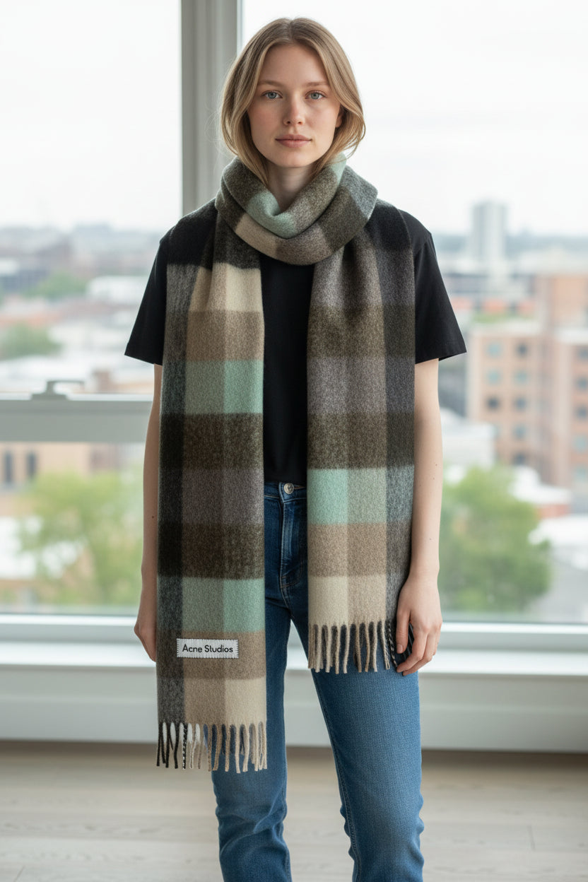 Acne Vally Plaid Wool Scarf 🌈8個色 - HLY & CHOCCICO