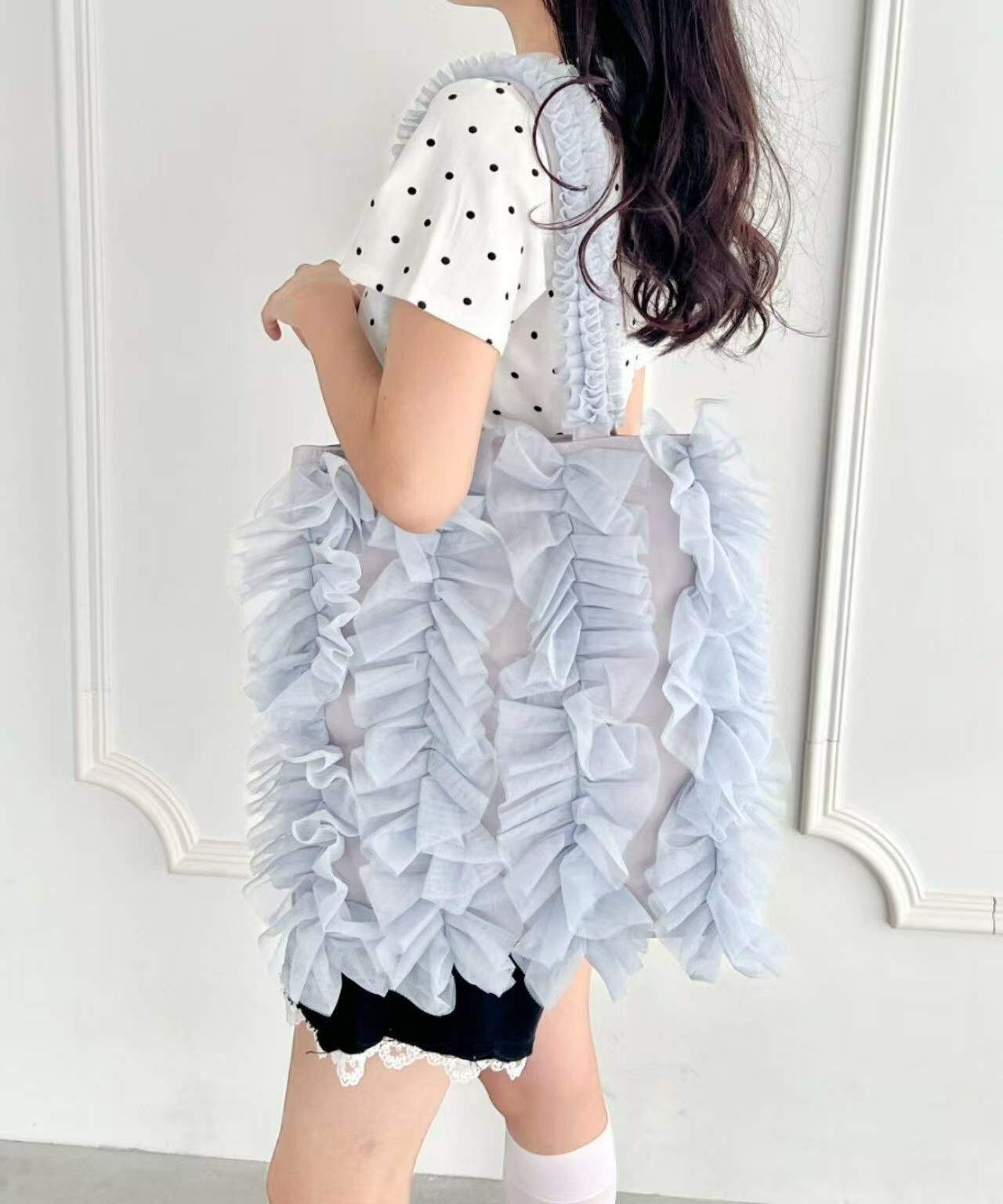 日本直送Volume tulle tote bag - HLY & CHOCCICO