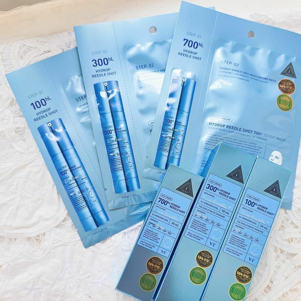 韓國 VT「爆水保濕」微針精華 Reedle Shot 50ml 100 /300/700針 / 微針精華 2 STEP 面膜 5片 (100針 , 300針, 700針) - HLY & CHOCCICO