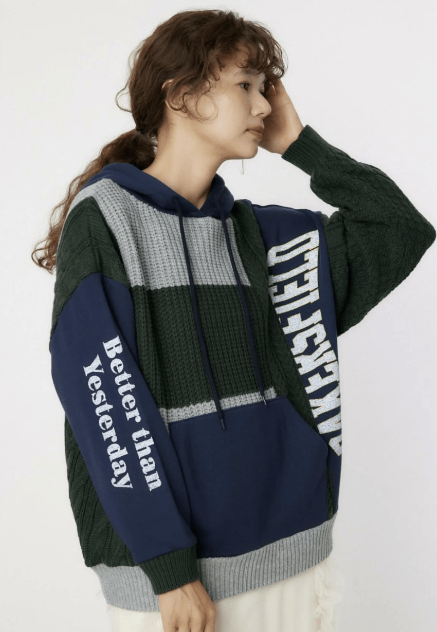日本直送 【WEB限定】Knit Custom College Hoodie - HLY & CHOCCICO