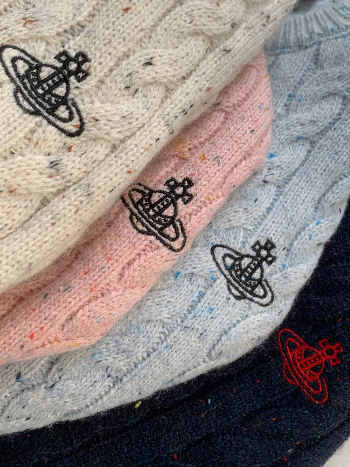 West wood日系復古刺繡雪花點麻花開胸外套 - HLY & CHOCCICO