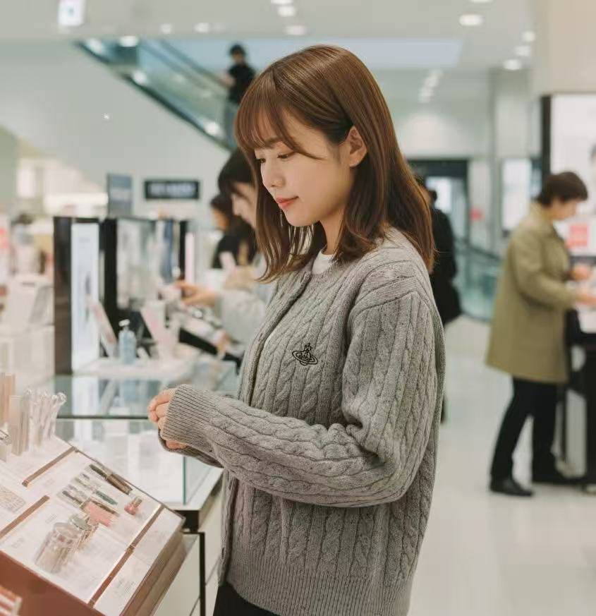 Westwood日系復古刺繡雪花點麻花開胸外套 - HLY & CHOCCICO