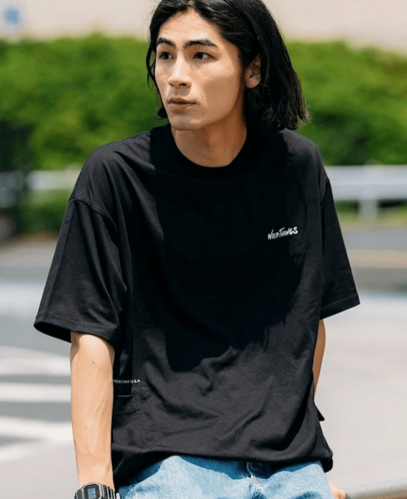 日本直送 Wild Things × Freak's Store Big Silhouette Side Pocket Crew Neck Tee HLY & CHOCCICO