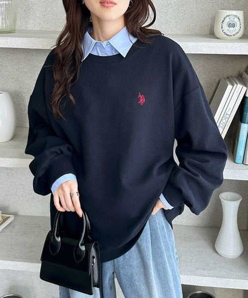 日本直送【U.S. POLO ASSN.】Oversized Waffle Top