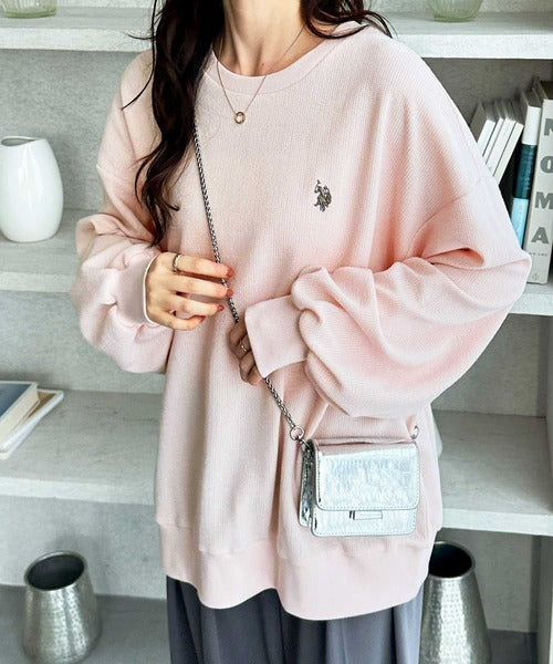 日本直送【U.S. POLO ASSN.】Oversized Waffle Top