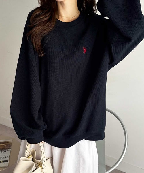 日本直送【U.S. POLO ASSN.】Oversized Waffle Top