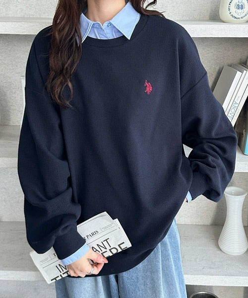 日本直送【U.S. POLO ASSN.】Oversized Waffle Top