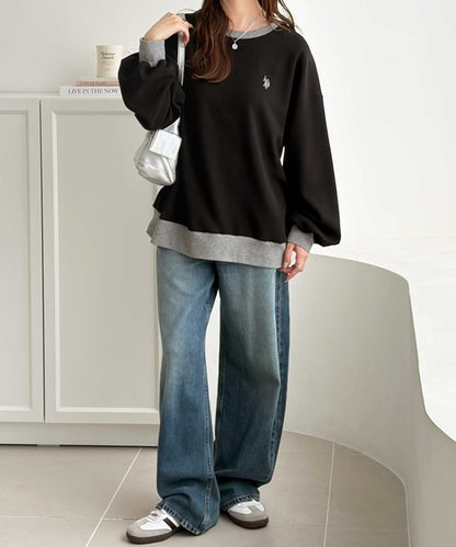 日本直送【U.S. POLO ASSN.】Oversized Waffle Top