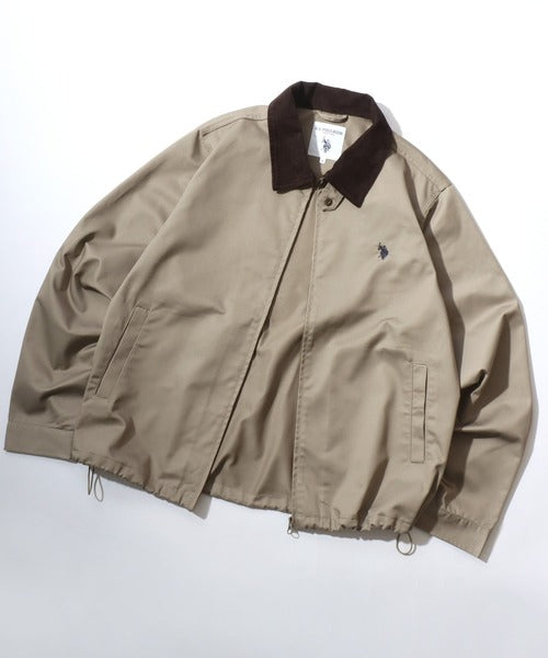 日本直送【U.S. POLO ASSN.】Corduroy Collar Drawstring Jacket - Unisex