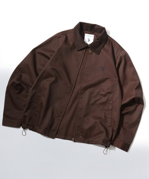 日本直送【U.S. POLO ASSN.】Corduroy Collar Drawstring Jacket - Unisex