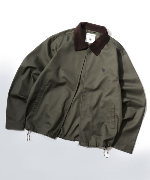 日本直送【U.S. POLO ASSN.】Corduroy Collar Drawstring Jacket - Unisex