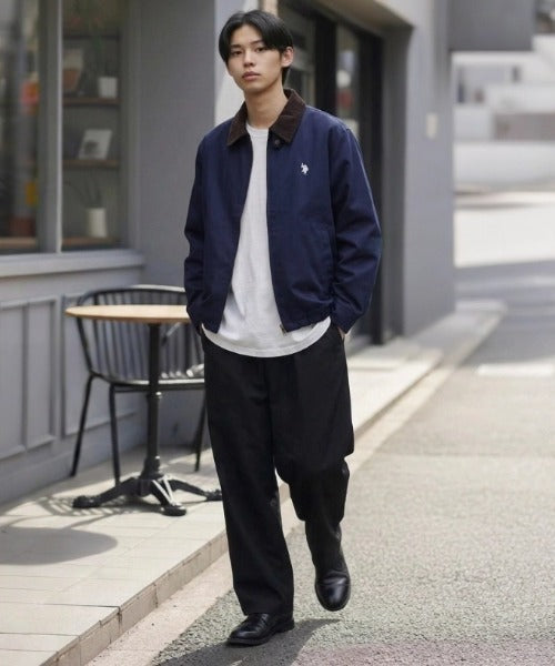 日本直送【U.S. POLO ASSN.】Corduroy Collar Drawstring Jacket - Unisex