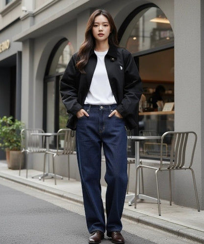 日本直送【U.S. POLO ASSN.】Corduroy Collar Drawstring Jacket - Unisex
