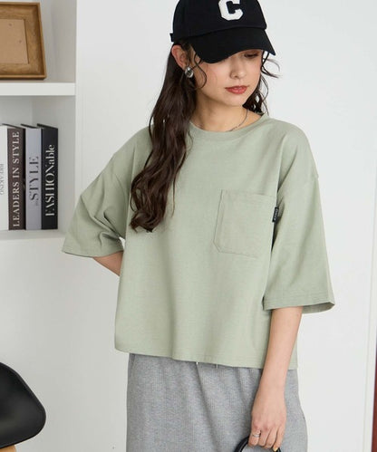 日本直送The Craft Crew Oversized Cropped Pocket Tee