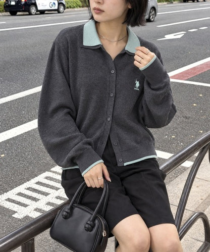 日本直送【U.S. POLO ASSN.】Collar Knit Cardigan