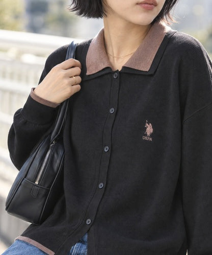 日本直送【U.S. POLO ASSN.】Collar Knit Cardigan