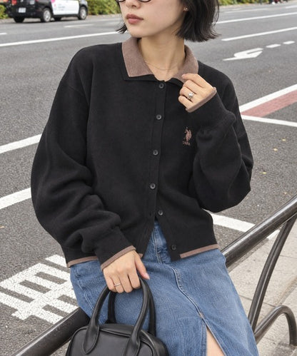 日本直送【U.S. POLO ASSN.】Collar Knit Cardigan