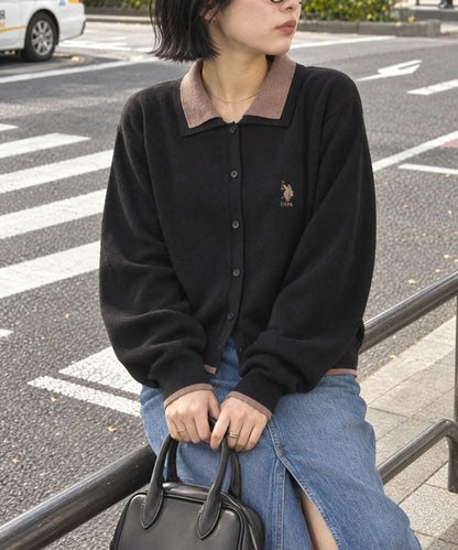 日本直送【U.S. POLO ASSN.】Collar Knit Cardigan