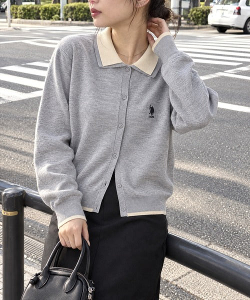 日本直送【U.S. POLO ASSN.】Collar Knit Cardigan