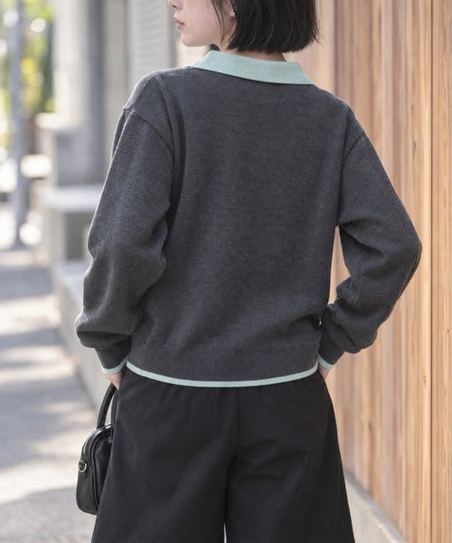 日本直送【U.S. POLO ASSN.】Collar Knit Cardigan