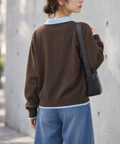 日本直送【U.S. POLO ASSN.】Collar Knit Cardigan