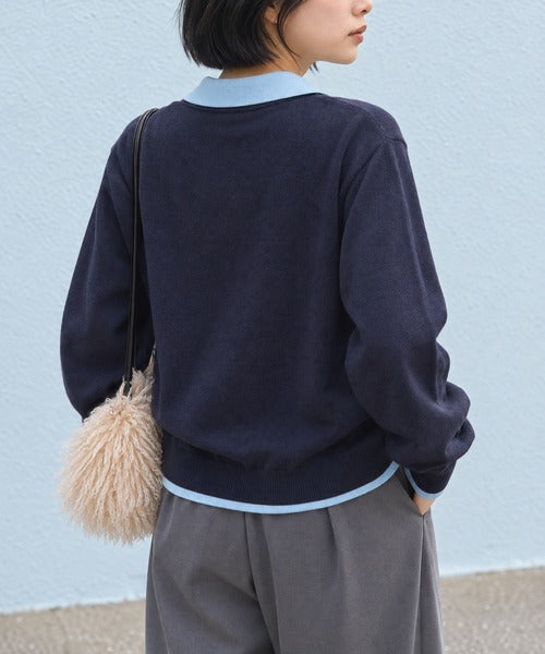 日本直送【U.S. POLO ASSN.】Collar Knit Cardigan