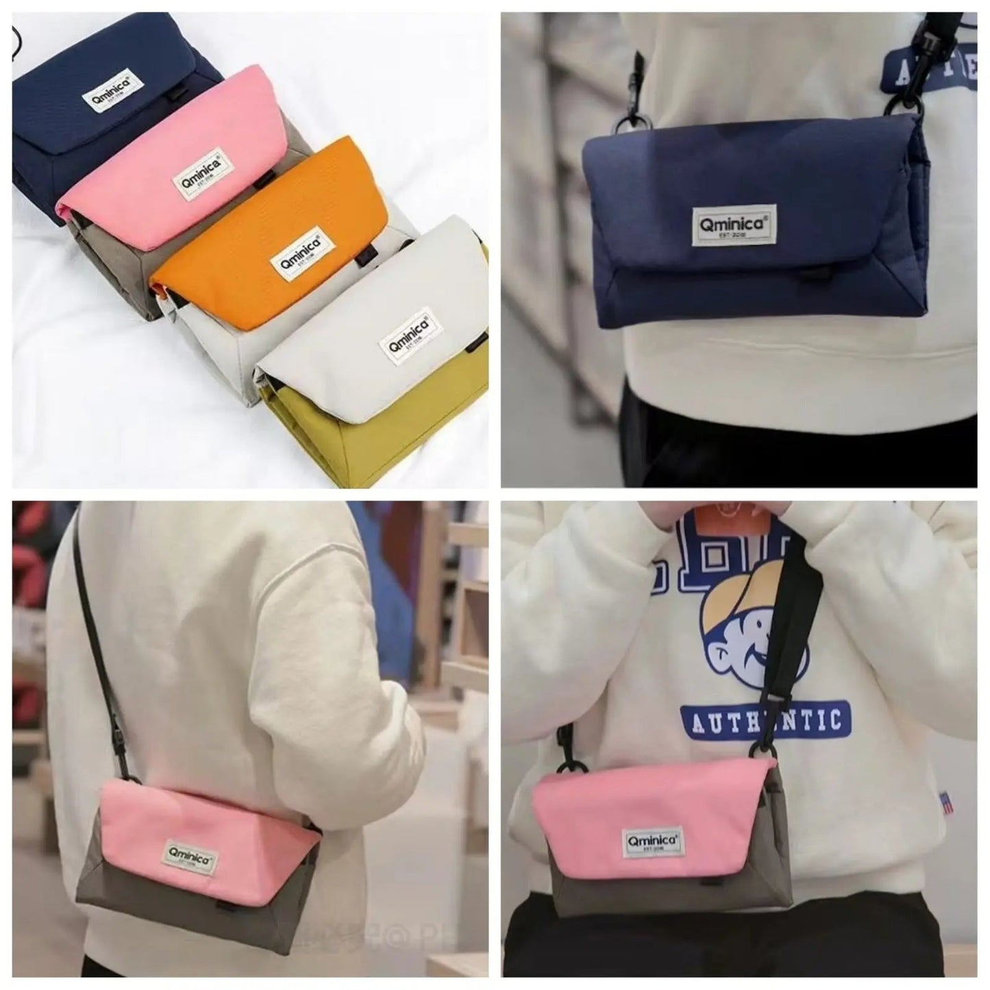 【一口價$198/個】🇯🇵日本Qminica 超輕便多格斜孭袋  ✨齊5色可選 HLY & CHOCCICO